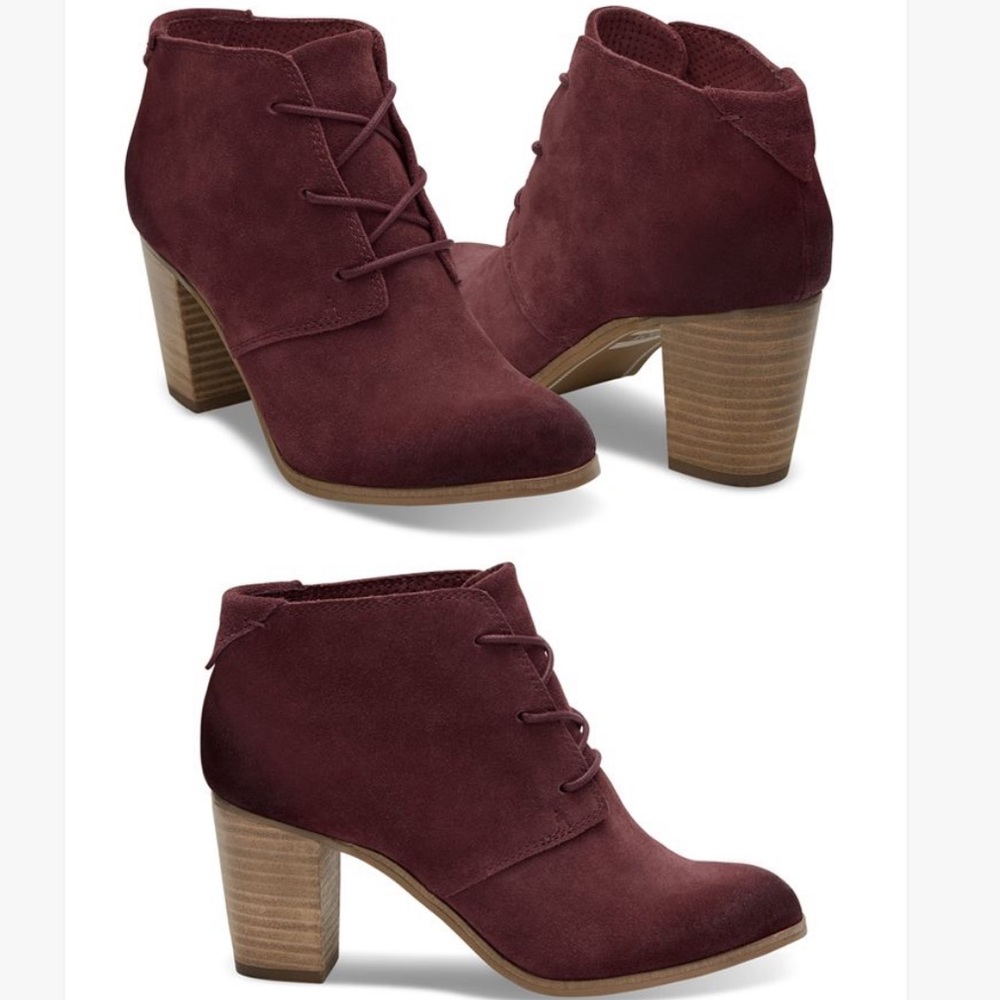 Toms maroon Lunita lace up bootie (12)